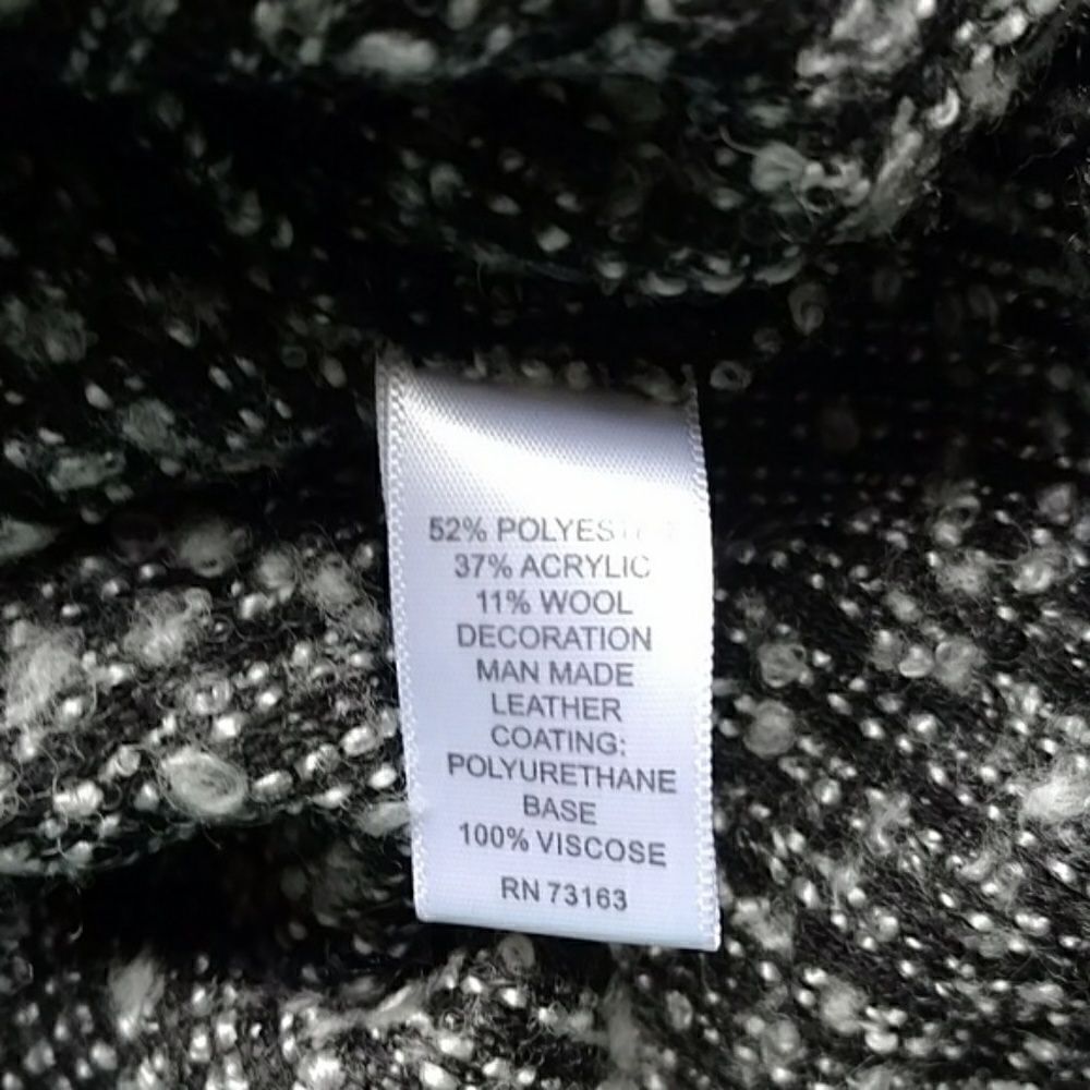 Melissa Paige Wool Skirt Black & White Bouclé Zip Pencil Skirt, Size 14 - Picture 2 of 8